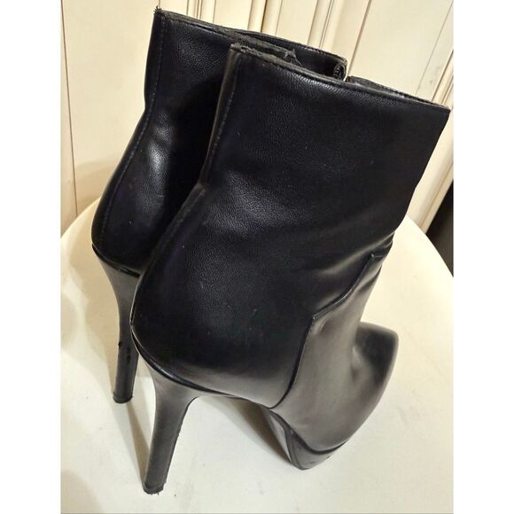Nasty Gal Women's Faux Leather Side Zip Platform Heeled Booties Black Size 7M - Picture 3 of 16